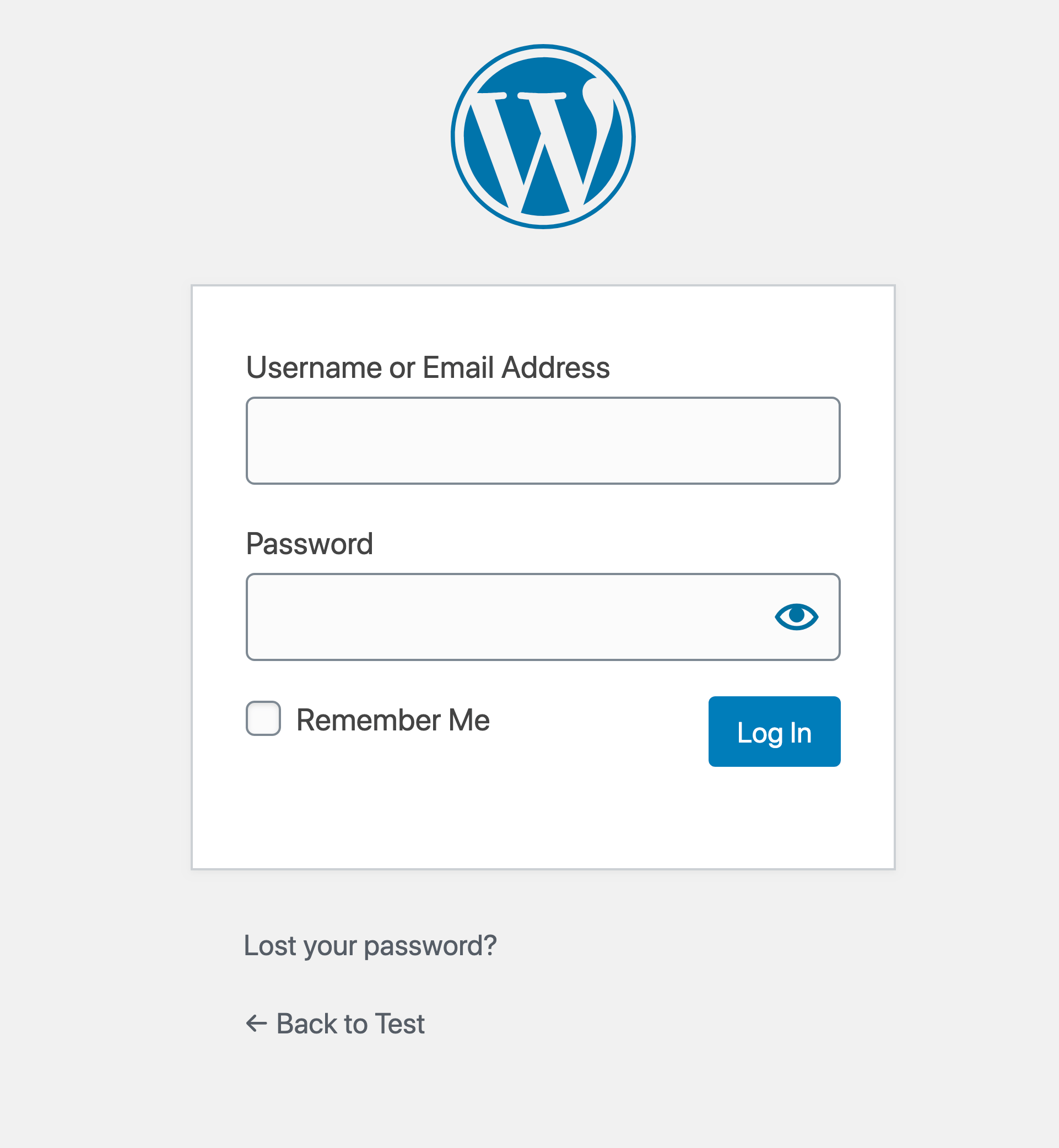 WordPress login